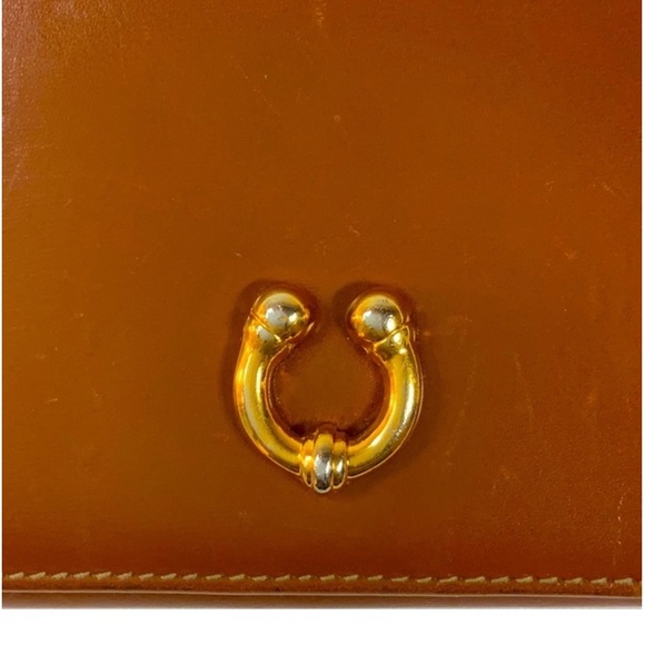 AUTHENTIC GUCCI EC Tan Leather Horseshoe Long Wallet w/kiss-lock coin compartmen - Picture 6 of 13